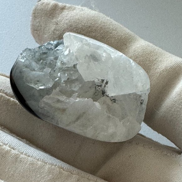 Natural Quartz Ring, White & Brown | Size 6.5 | NWT - Picture 6 of 7